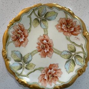 Antique French Limoges Elite France Hand Painted Floral Plate Signed P.Bols